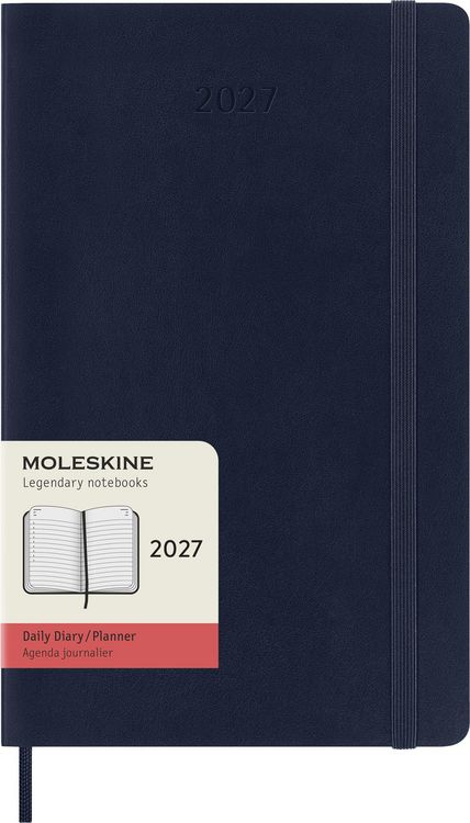 Produktbild: Moleskine 12 Monate Tageskalender 2027, Large/A5, 1 Tag = 1 Seite, Weicher Einband, Saphir