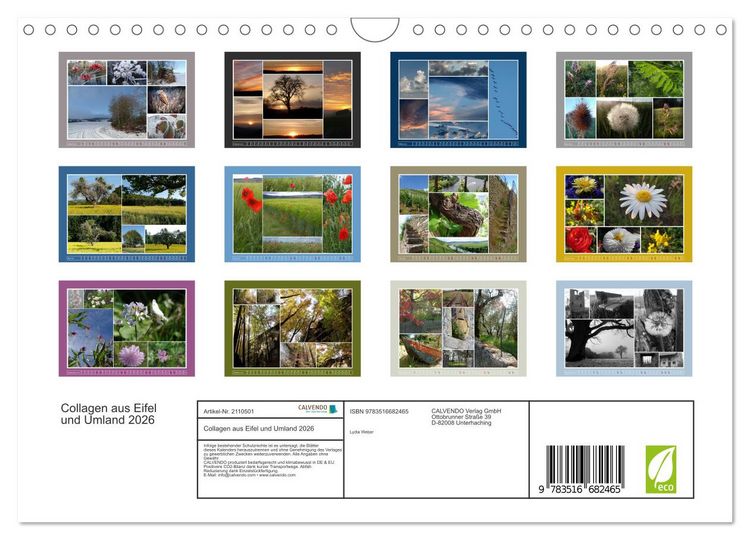 Produktbild: Collagen aus Eifel und Umland 2026 (Wandkalender 2026 DIN A4 quer), CALVENDO Monatskalender