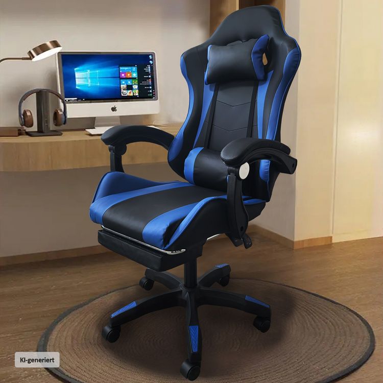 Produktbild: HTI-Living Schreibtischstuhl Krit Relax Schwarz-Blau Schreibtischstuhl Krit Relax Schwarz-Blau
