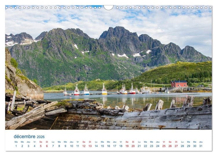 Produktbild: Un &eacute;t&eacute; aux Iles Lofoten (Calendrier mural 2026 DIN A3 vertical), CALVENDO calendrier mensuel