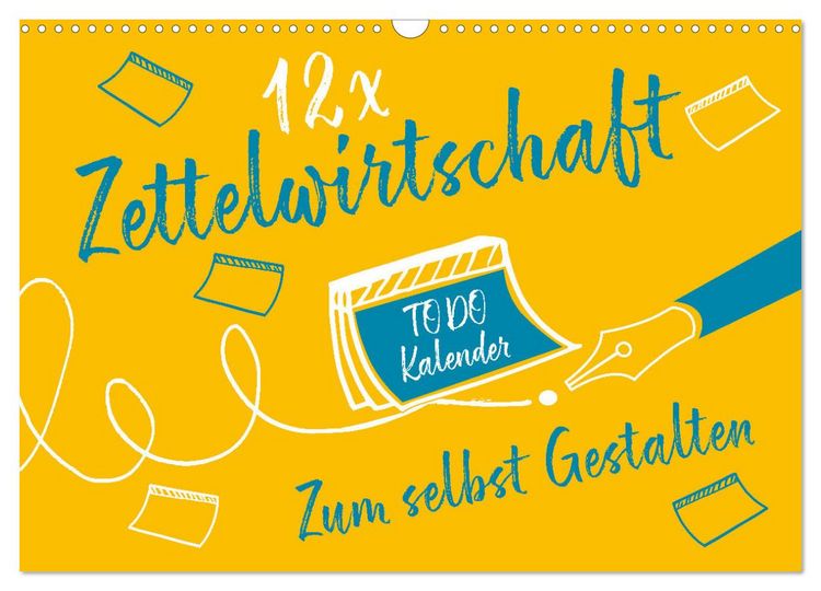 Produktbild: 12 x Zettelwirtschaft - Bastelkalender (Wandkalender 2026 DIN A3 quer), CALVENDO Monatskalender