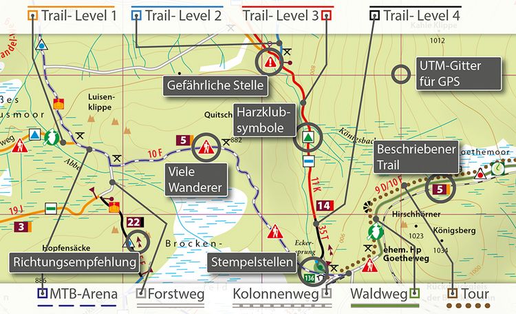 Produktbild: MTB Trail-Karte Harz: Braunlage - Schierke - St. Andreasberg - Brocken