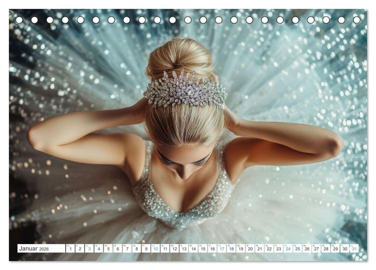 Produktbild: Ballerinas in Diamanten (Tischkalender 2026 DIN A5 quer), CALVENDO Monatskalender