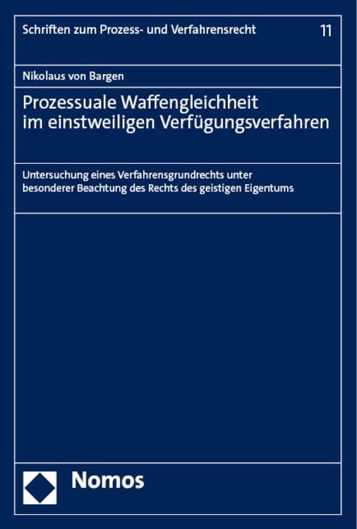 Produktbild: Prozessuale Waffengleichheit im einstweiligen Verf&uuml;gungsverfahren