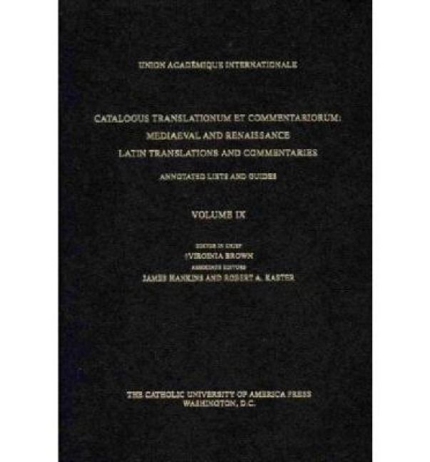 Produktbild: Catalogus Translationum Et Commentariorum, Volume 9