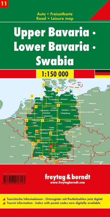 Produktbild: Oberbayern - Niederbayern - Schwaben, Autokarte 1:150 000