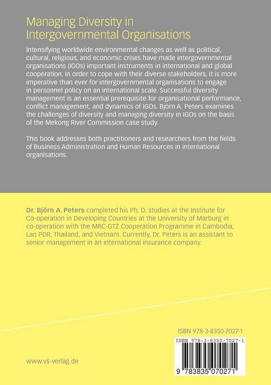 Produktbild: Managing Diversity in Intergovernmental Organisations