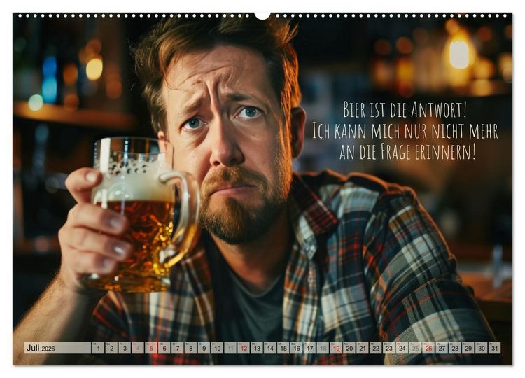 Produktbild: Ich brauch mehr Vitamin Bier (Wandkalender 2026 DIN A2 quer), CALVENDO Monatskalender