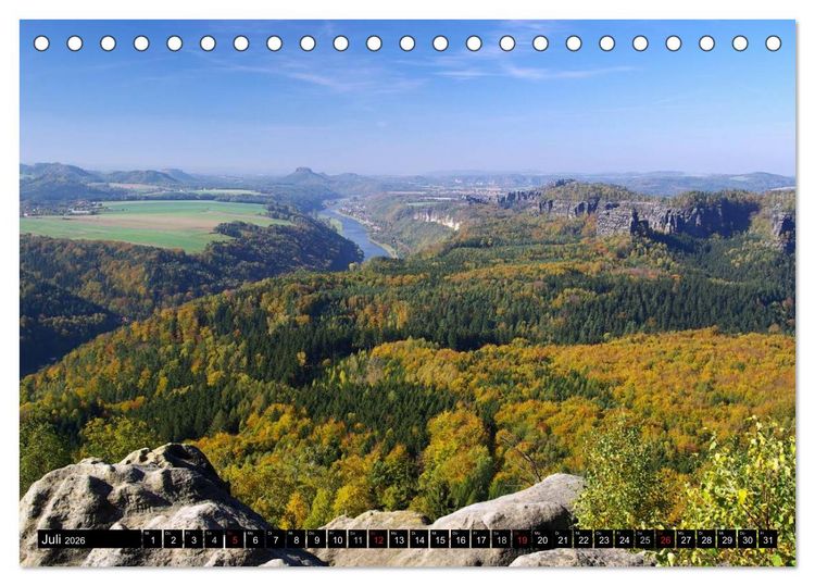 Produktbild: Elbsandsteingebirge (Tischkalender 2026 DIN A5 quer), CALVENDO Monatskalender