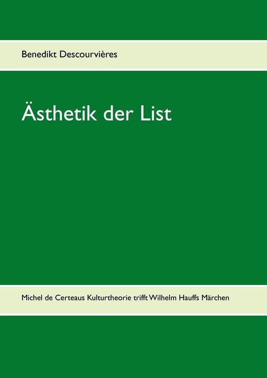 Produktbild: &Auml;sthetik der List