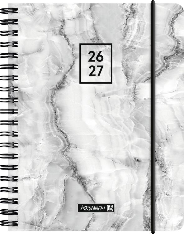 Produktbild: Sch&uuml;lerkalender 2026/2027 "Grey Marble" | A6, Kunststoff