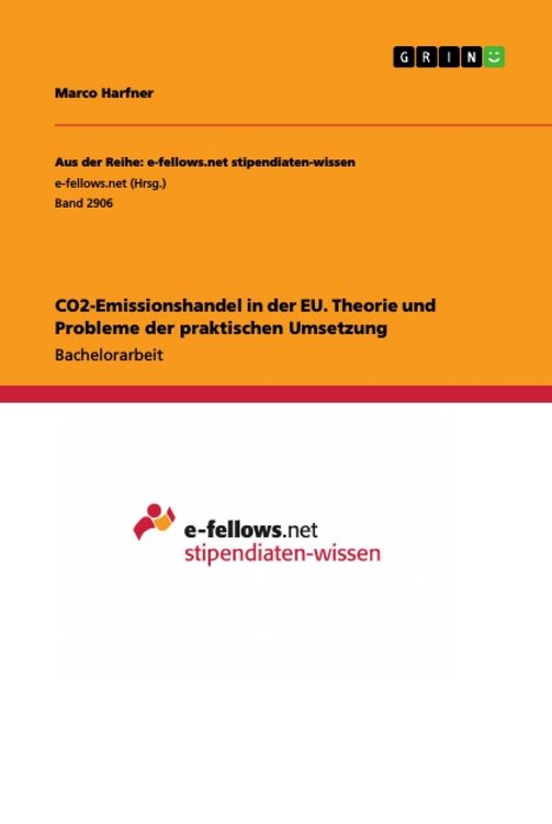 Produktbild: CO2-Emissionshandel in der EU. Theorie und Probleme der praktischen Umsetzung