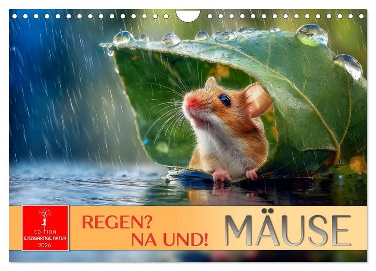 Produktbild: Regen? Na und! M&auml;use (Wandkalender 2026 DIN A4 quer), CALVENDO Monatskalender