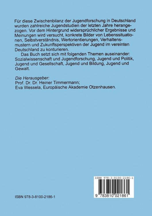 Produktbild: Jugendforschung in Deutschland