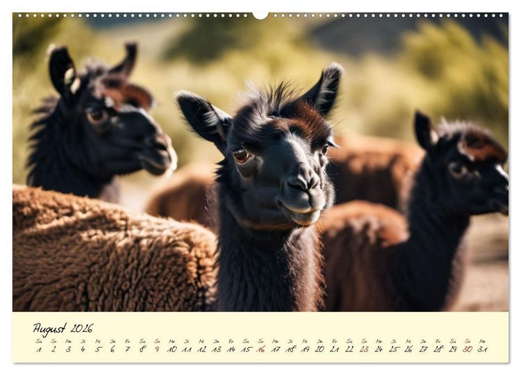 Produktbild: Alpakas, die sanften Andenbewohner (hochwertiger Premium Wandkalender 2026 DIN A2 quer), Kunstdruck in Hochglanz