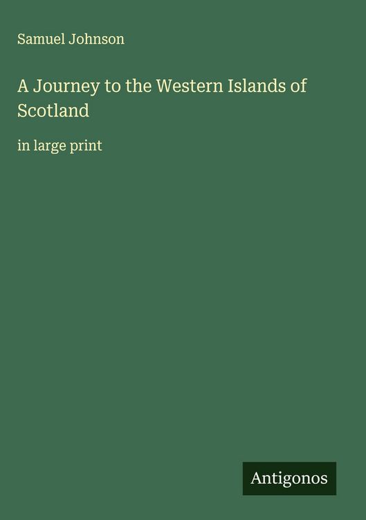 Produktbild: A Journey to the Western Islands of Scotland