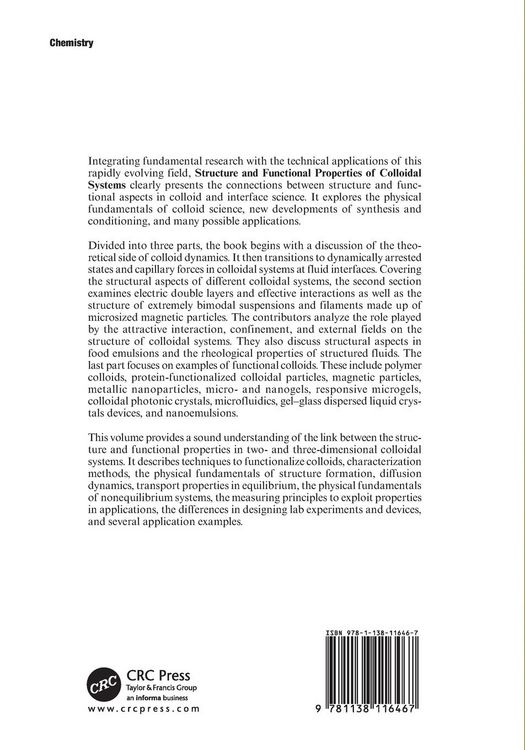 Produktbild: Structure and Functional Properties of Colloidal Systems