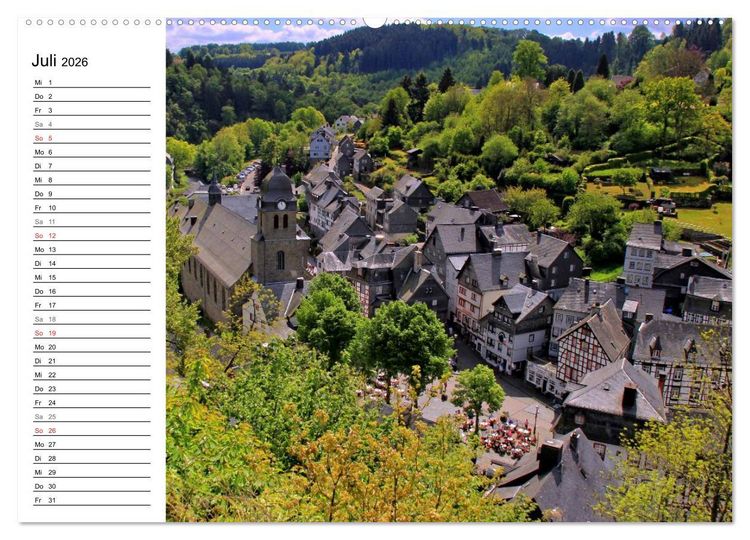 Produktbild: Eine Perle in der Eifel - Monschau (hochwertiger Premium Wandkalender 2026 DIN A2 quer), Kunstdruck in Hochglanz
