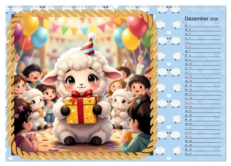 Produktbild: L&auml;mmchen Lillys erste Momente (Wandkalender 2026 DIN A2 quer), CALVENDO Monatskalender