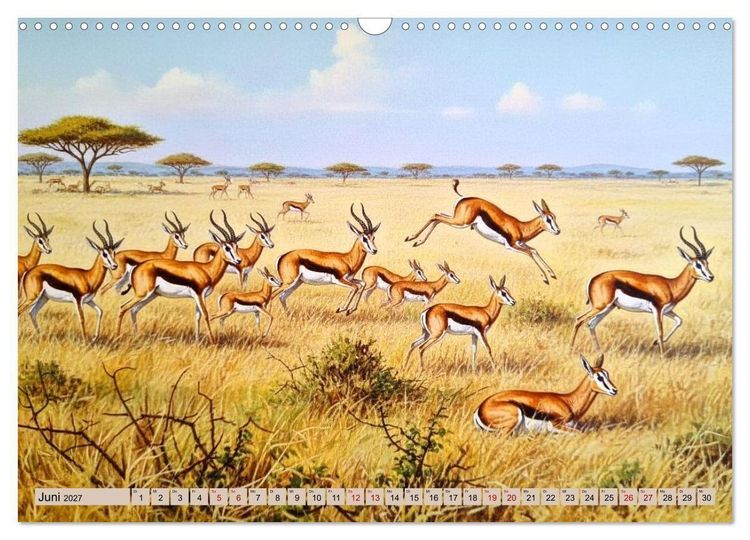Produktbild: Afrikas Tiere wie aus alten B&uuml;chern (Wandkalender 2027 DIN A3 quer), CALVENDO Monatskalender