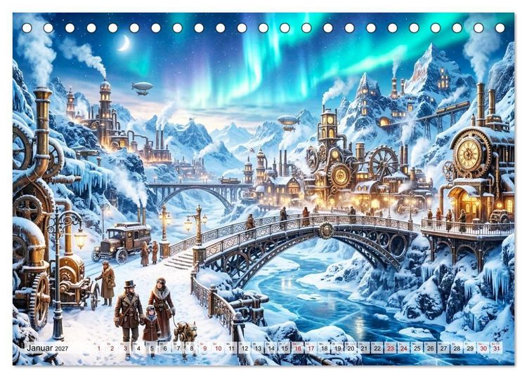Produktbild: Steampunkwelten - Das Herz der Zeit (Tischkalender 2027 DIN A5 quer), CALVENDO Monatskalender