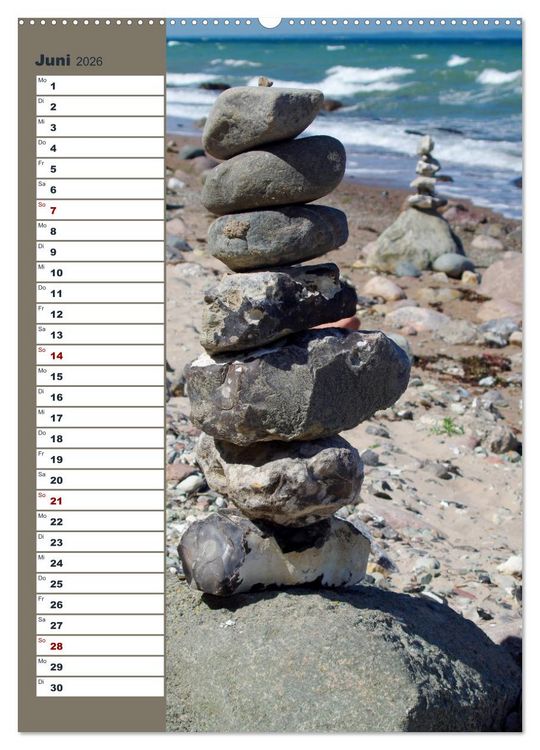 Produktbild: Steinmanderl - Der Steinm&auml;nnchen Geburtstagskalender (Wandkalender 2026 DIN A2 hoch), CALVENDO Monatskalender