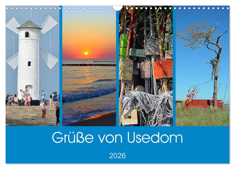 Produktbild: Gr&uuml;&szlig;e von Usedom (Wandkalender 2026 DIN A3 quer), CALVENDO Monatskalender