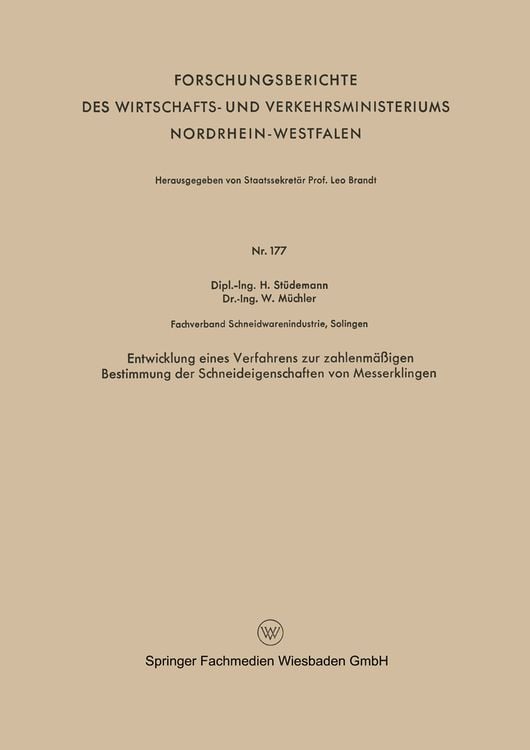 Produktbild: Entwicklung eines Verfahrens zur zahlenm&auml;&szlig;igen Bestimmung der Schneideigenschaften von Messerklingen