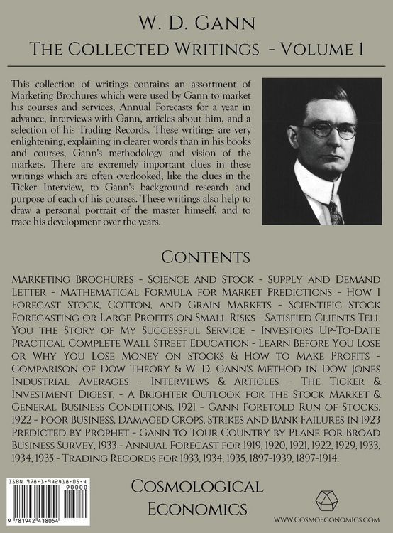 Produktbild: Collected Writings of W.D. Gann - Volume 1