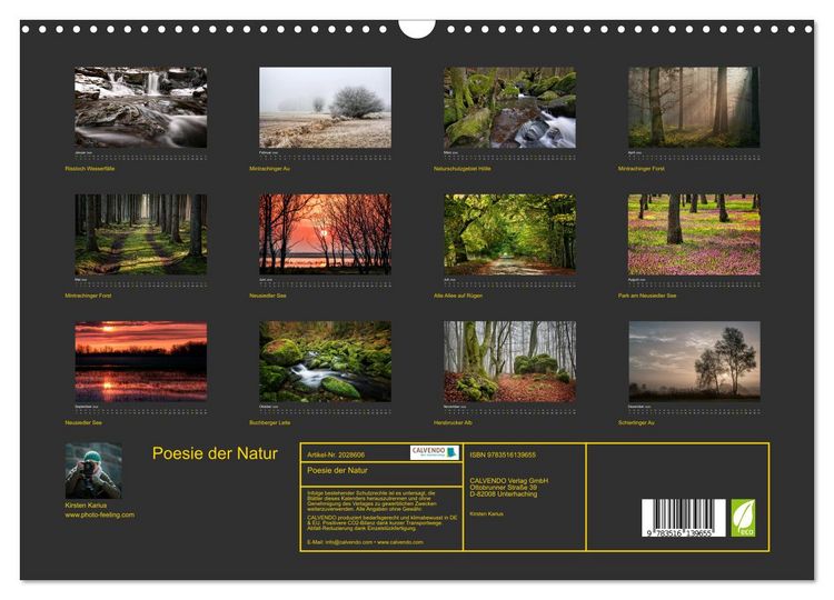 Produktbild: Poesie der Natur (Wandkalender 2026 DIN A3 quer), CALVENDO Monatskalender