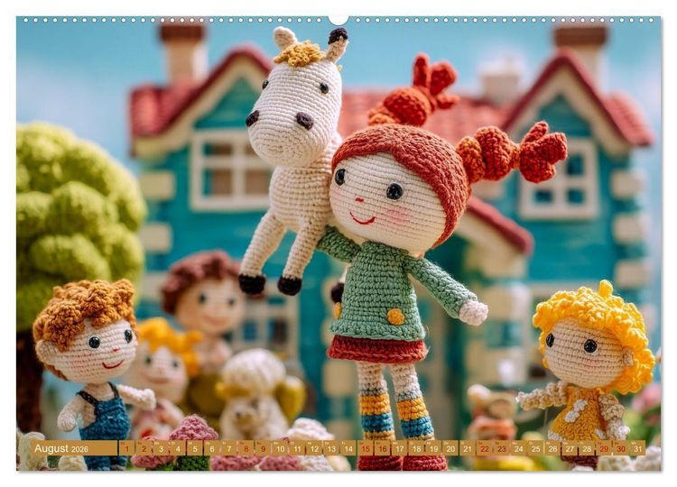 Produktbild: Amigurumi Erz&auml;hlzauber. Fantastische Geschichten als H&auml;kelkunst inszeniert (hochwertiger Premium Wandkalender 2026 DIN A2 quer), Kunstdruck in Hochglanz