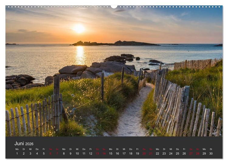 Produktbild: C&ocirc;te de Granit Rose - Ein K&uuml;stenbereich in der Bretagne (hochwertiger Premium Wandkalender 2026 DIN A2 quer), Kunstdruck in Hochglanz