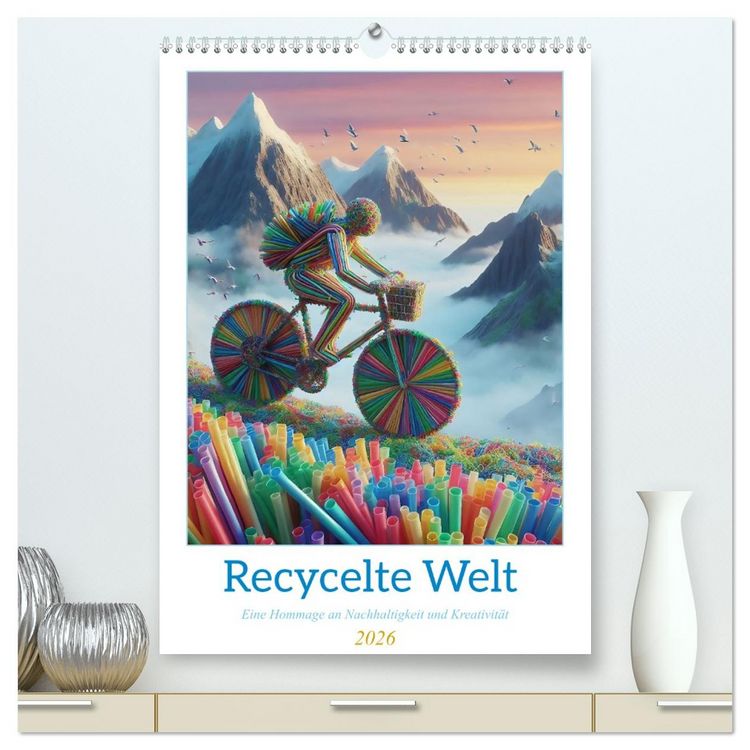 Produktbild: Recycelte Welt - Eine Hommage an Nachhaltigkeit und Kreativit&auml;t (hochwertiger Premium Wandkalender 2026 DIN A2 hoch), Kunstdruck in Hochglanz