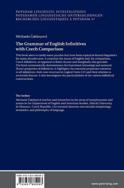 Produktbild: The Grammar of English Infinitives with Czech Comparison