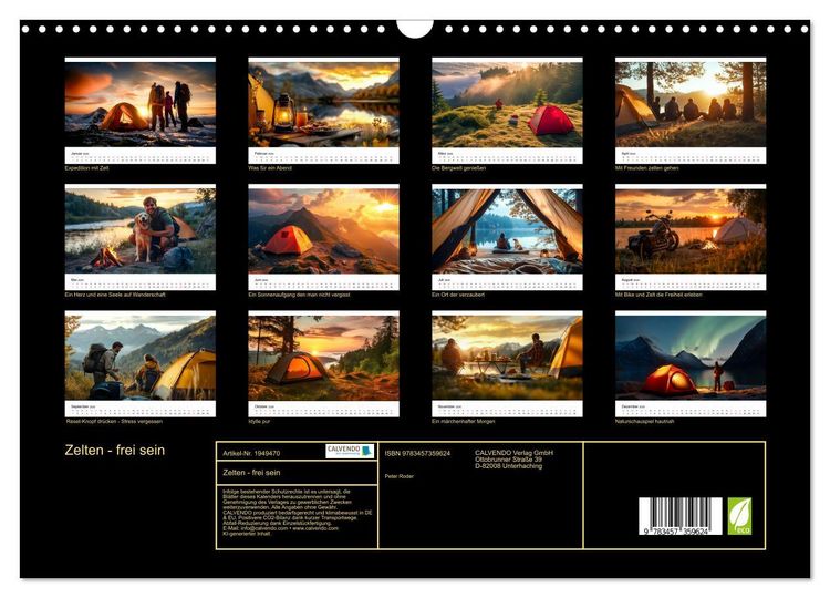 Produktbild: Zelten - frei sein (Wandkalender 2026 DIN A3 quer), CALVENDO Monatskalender