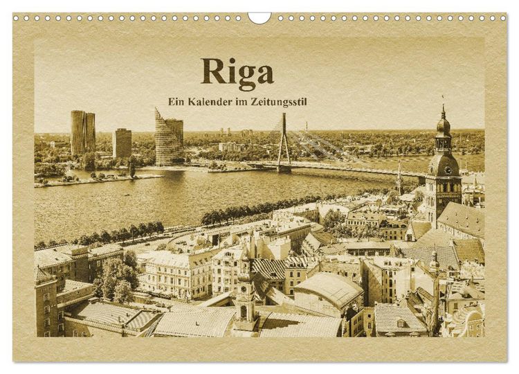 Produktbild: Riga &ndash; Ein Kalender im Zeitungsstil (Wandkalender 2026 DIN A3 quer), CALVENDO Monatskalender
