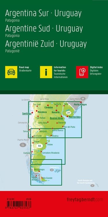 Produktbild: freytag & berndt Stra&szlig;enkarte Argentinien S&uuml;d - Uruguay 1:1,8 Mio.
