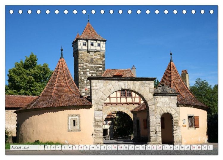 Produktbild: Rothenburg ob der Tauber. Sehensw&uuml;rdigkeiten. (Tischkalender 2027 DIN A5 quer), CALVENDO Monatskalender
