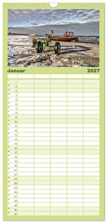 Produktbild: Familienplaner 2027 - Die Insel Usedom in Bildern mit 5 Spalten (Wandkalender, 21 x 45 cm) CALVENDO