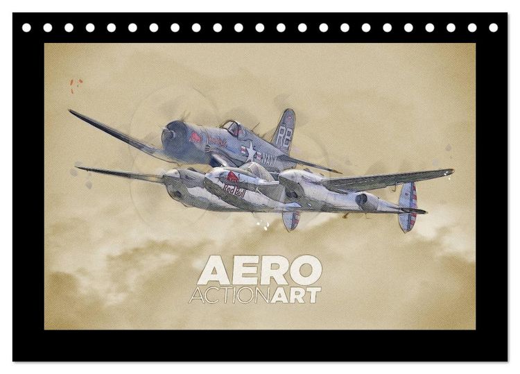 Produktbild: Aero Action Art - Luftfahrt Kunst (Tischkalender 2026 DIN A5 quer), CALVENDO Monatskalender