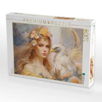 Produktbild: CALVENDO Puzzle Adler mit Elfe | 1000 Teile Lege-Gr&ouml;&szlig;e 64x48cm Foto-Puzzle f&uuml;r gl&uuml;ckliche Stunden