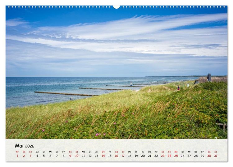 Produktbild: Fischland-Dar&szlig;-Zingst - Zwischen Bodden und Ostsee (hochwertiger Premium Wandkalender 2026 DIN A2 quer), Kunstdruck in Hochglanz