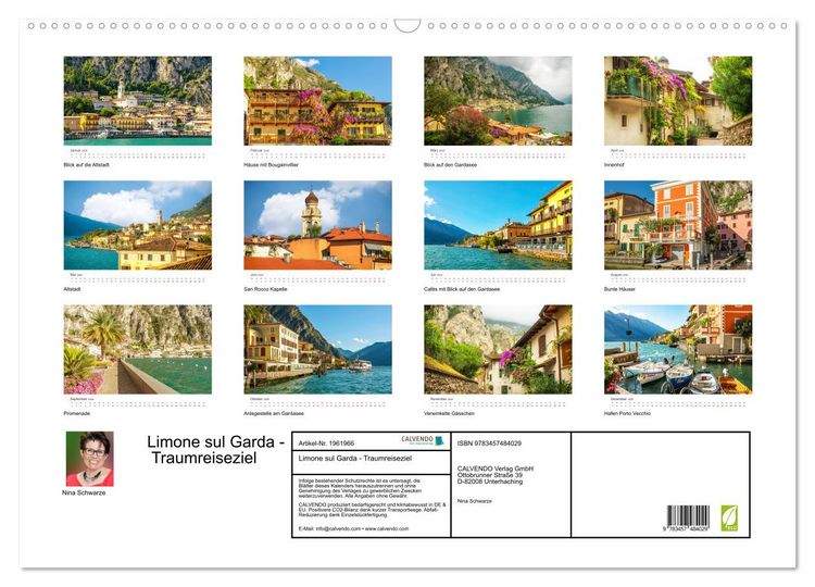 Produktbild: Limone sul Garda - Traumreiseziel (Wandkalender 2026 DIN A2 quer), CALVENDO Monatskalender