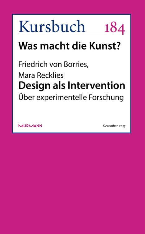 Produktbild: Design als Intervention