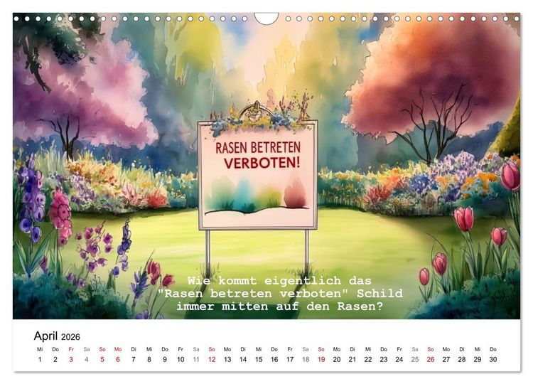 Produktbild: Lustige und paradoxe Fragen (Wandkalender 2026 DIN A3 quer), CALVENDO Monatskalender