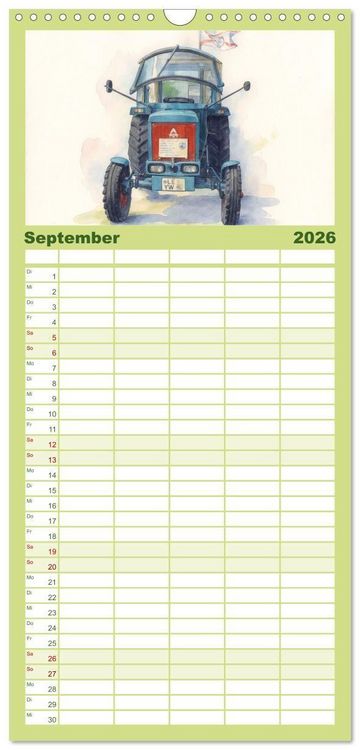 Produktbild: Familienplaner 2026 - Alte Schlepper in neuem Glanz mit 5 Spalten (Wandkalender, 21 x 45 cm) CALVENDO