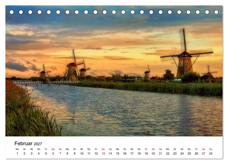 Produktbild: M&auml;rchenhafte Windm&uuml;hlen (Tischkalender 2027 DIN A5 quer), CALVENDO Monatskalender
