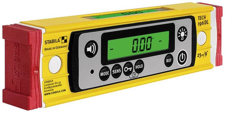 Produktbild: Stabila TECH 196 DL 19831 Digitale Wasserwaage mit Rutschstopper, inkl. Tasche 23cm 0.5 mm/m