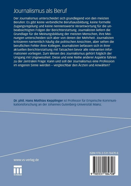 Produktbild: Journalismus als Beruf