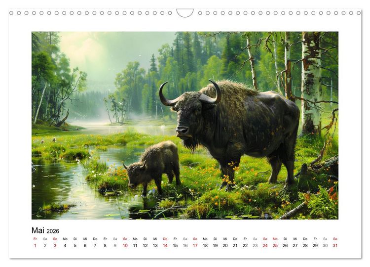 Produktbild: Wilde Rinder (Wandkalender 2026 DIN A3 quer), CALVENDO Monatskalender